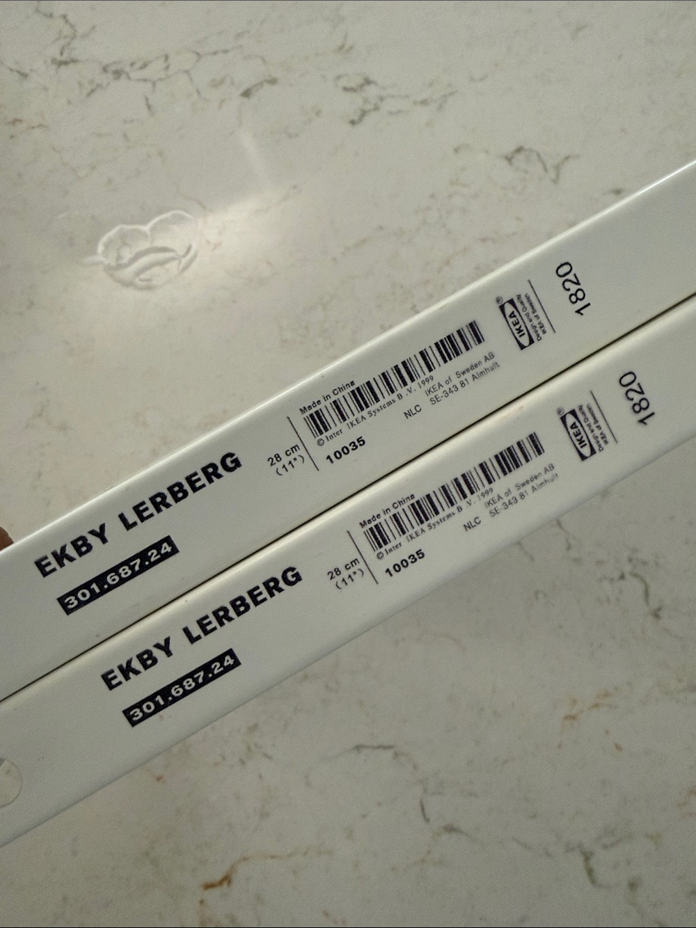 IKEA EKBY LERBERG White Shelf Brackets (Pair)